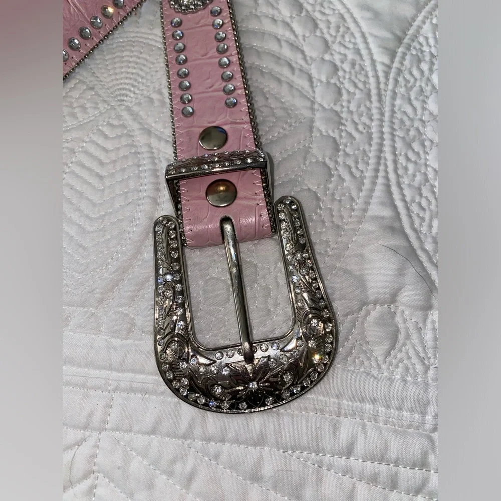 Nocona Belt Co girls pink Rhinestone belt